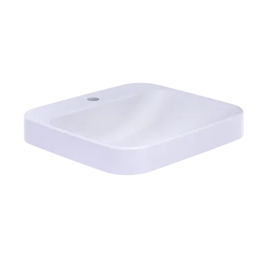 Best Choice TOTO® Arvina Rectangular 20" Vessel Bathroom Sink with CEFIONTECT for Single Hole Faucets, Cotton White - LT415G#01