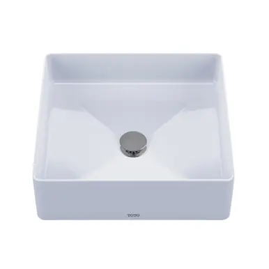 Original TOTO® Arvina Square Vessel Fireclay Bathroom Sink, Cotton White - LT574#01