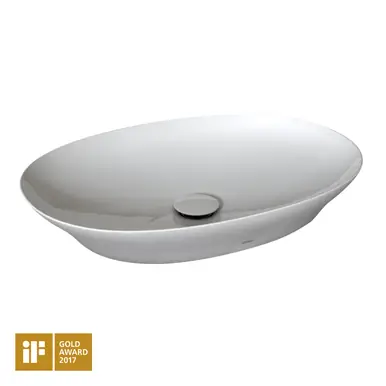 TOTO® Kiwami® Oval 24 Inch Vessel Bathroom Sink with CEFIONTECT®, Cotton White - LT474G#01 Original