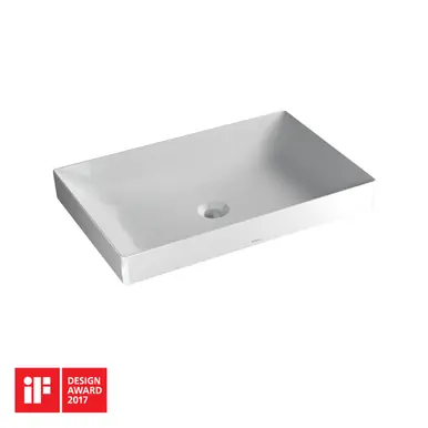 TOTO® Kiwami® Rectangular 23" Vessel Bathroom Sink with CEFIONTECT, Cotton White - LT476GR#01 Crafted