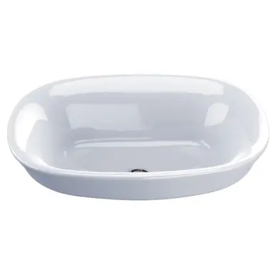 TOTO® Maris Oval Semi-Recessed Vessel Bathroom Sink with CEFIONTECT, Cotton White - LT480G#01 Factory Price