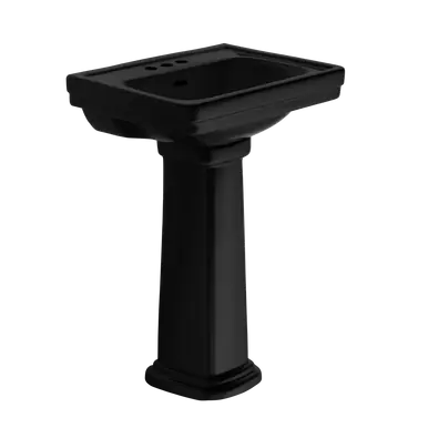 Fast Shipping TOTO® Promenade® 24" x 19-1/4" Rectangular Pedestal Bathroom Sink for 4 inch Center Faucets, Ebony - LPT532.4N#51