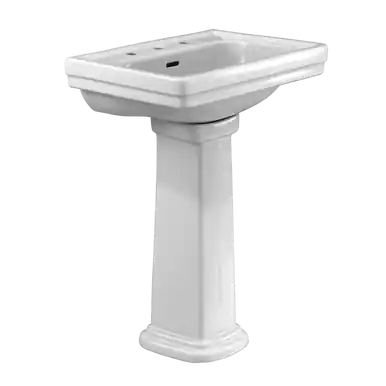TOTO® Promenade® 24" x 19-1/4" Rectangular Pedestal Bathroom Sink for 8 inch Center Faucets, Cotton White - LPT532.8N#01 Seasonal Sale