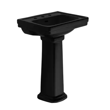 TOTO® Promenade® 24" x 19-1/4" Rectangular Pedestal Bathroom Sink for 8 inch Center Faucets, Ebony - LPT532.8N#51 Certified