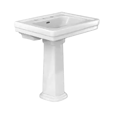Mega Sale TOTO® Promenade® 27-1/2" x 22-1/4" Rectangular Pedestal Bathroom Sink for 8 inch Center Faucets, Cotton White - LPT530.8N#01