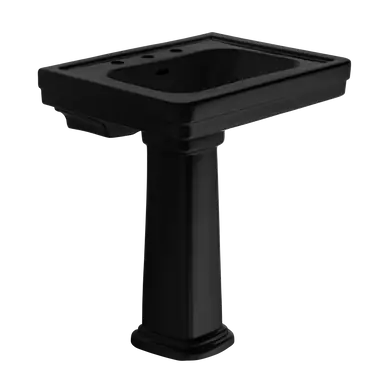 TOTO® Promenade® 27-1/2" x 22-1/4" Rectangular Pedestal Bathroom Sink for 8 inch Center Faucets, Ebony - LPT530.8N#51 Reduced Price