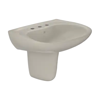 TOTO® Prominence® Oval Wall-Mount Bathroom Sink with CEFIONTECT and Shroud for 8 Inch Center Faucets, Bone - LHT242.8G#03 Limited Time
