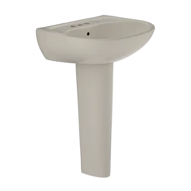 Save Now TOTO® Supreme® Oval Basin Pedestal Bathroom Sink with CeFiONtect for 4 Inch Center Faucets, Bone - LPT241.4G#03