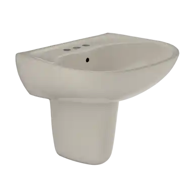 TOTO® Supreme® Oval Wall-Mount Bathroom Sink with CEFIONTECT and Shroud for 4 Inch Center Faucets, Bone - LHT241.4G#03 While Supplies Last