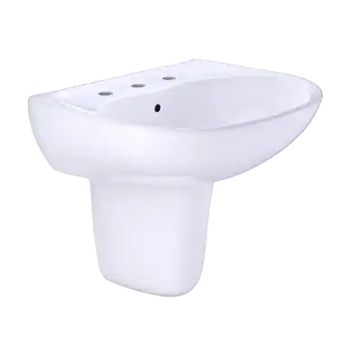 TOTO® Supreme® Oval Wall-Mount Bathroom Sink with CEFIONTECT and Shroud for 8 Inch Center Faucets, Cotton White - LHT241.8G#01 Original