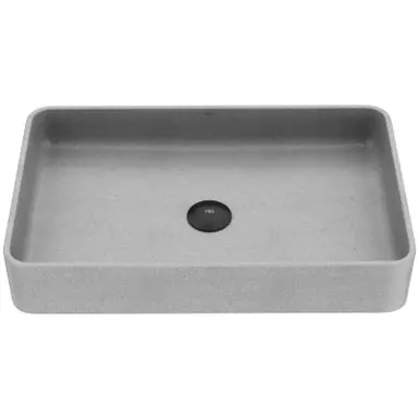 Vigo VG04065 Concreto Stone Rectangular Bathroom Vessel Sink - 14 inch Luxury