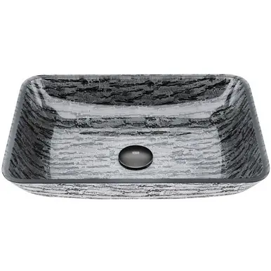 Vigo VG07085 Rectangular Titanium Glass Vessel Bathroom Sink - 18 1/8 inch Best Choice
