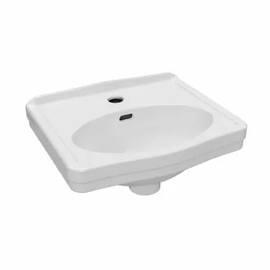 Whitehaus 15" Rectangular Wall Mount Sink with Integrated Oval Bowl, Low-Rise Backsplash, Single Faucet Drilling and Overflow - B-LO944 Time-Limited