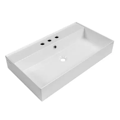 Whitehaus 32" Rectangular Wall Mount Sink with Single Faucet Drilling and Overflow - B-AG81-3H Bulk Order