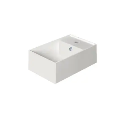 Worldwide Shipping Whitehaus Britannia Rectangular Wall Mount Sink with Right Single Hole Drill - White - B-AG40