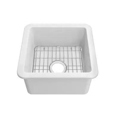 Direct From Manufacturer Whitehaus Undermount/Drop-in Fireclay Kitchen Sinks, Stainless Steel Grid Included - White - WHUF1818