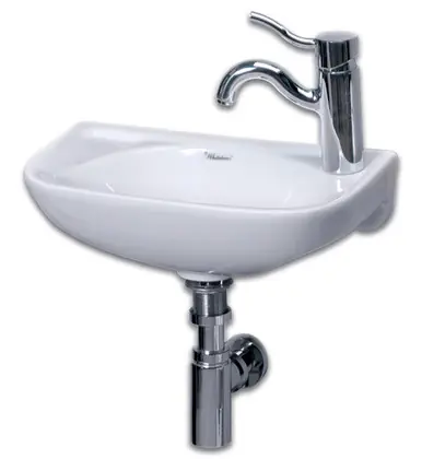 Whitehaus WH1-102L 16 1/4" Isabella Small Wall Mount Sink With Left Side Faucet Hole - White In Demand