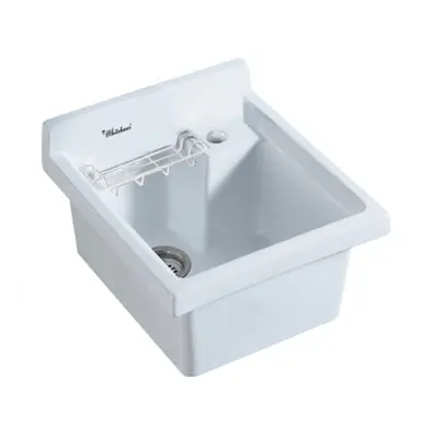 No Minimum Order Whitehaus WH474-60 China Single Bowl Drop-in Sink with Wire Basket and 3 1/2 Inch Off Center Drain - White - 20 inch
