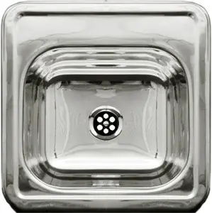 Whitehaus WH692ABL 15" Square Drop-in Bar Smooth Surface Prep Sink - Polished Stainless Steel Don’t Miss Out