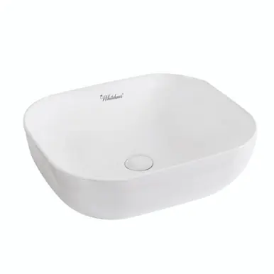 Whitehaus WH71302 Isabella Plus Rectangular Above Mount Sink with Center Drain - White - 19 inch Budget