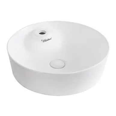 Whitehaus WH71306 Isabella Plus Round Above Mount Sink with Single Faucet Hole Center Drain - White - 17 inch Sale