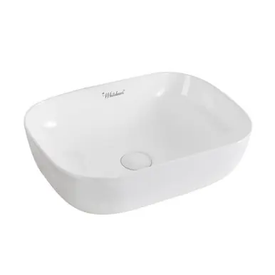 Factory Price Whitehaus WH71333 Isabella Plus Rectangular Above Mount Sink with Center Drain - White - 18 inch