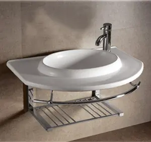 Time-Limited Whitehaus WHKN1124 35 3/4" Isabella Wall Mount Bathroom Sink With Integrated Round Bowl, Single Faucet Hole & Center Drain - White