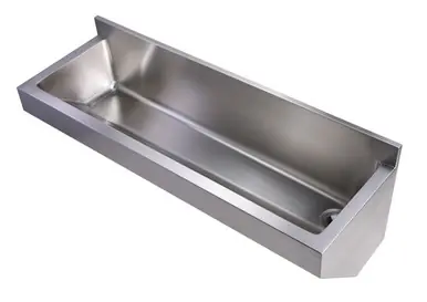 Whitehaus WHNC4513L 47 1/4" Noah's Collection Commercial Wall Hung Laundry or Scrub Sink - Brushed Stainless Steel Money Back Guarantee