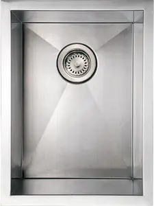Whitehaus WHNCM1520 15" Noah's Collection Commercial Single Bowl Undermount Kitchen Sink - Brushed Stainless Steel Free Returns