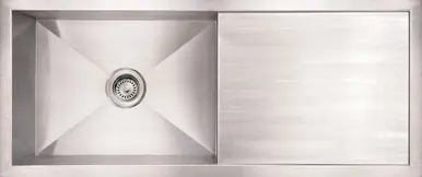 Whitehaus WHNCM4019 40" Noah's Collection Commercial Single Bowl Reversible Undermount Kitchen Sink With Integral Drain Board - Brushed Stainless Steel Trending