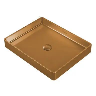 Whitehaus WHNPL1578-CO Noah Plus 10 Gauge Frame, Rectangular Top Mount Sink Set with Center Drain - Copper - 20 1/2 x 16 inches Secure Checkout