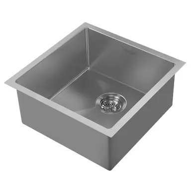 Handmade Whitehaus WHNPL1818-GM Noah Plus 16 Gauge Single Bowl Linen Textured Undermount or Drop-in Sink - Gunmetal - 18 inch