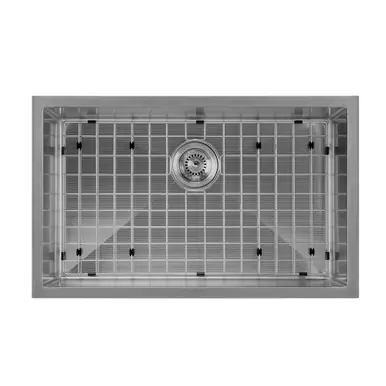 Price Drop Whitehaus WHNPL2918-GM Noah Plus 16 Gauge Single Bowl Linen Textured Undermount or Drop-in Sink - Gunmetal - 19 inch