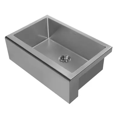 Certified Whitehaus WHNPL3020-GM Noah Plus 16 Gauge Single Bowl Undermount Sink with Seamless Front Apron - Gunmetal - 30 inch