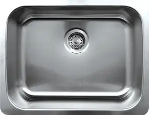 Whitehaus WHNU2318 23 1/2" Noah's Collection Single Bowl Undermount Kitchen Sink - Brushed Stainless Steel While Supplies Last
