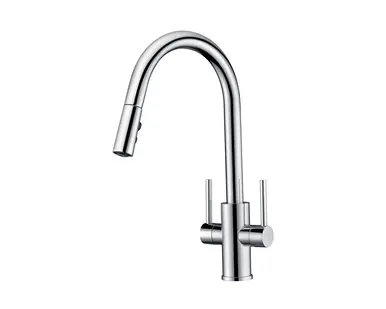 Oakland KSK1218-C Two Handle Pull-Down Single Hole Kitchen Faucet - Polished Chrome One Day Deal
