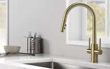 Low Price Oakland KSK1218-SG Two Handle Pull-Down Single Hole Kitchen Faucet - Satin Gold