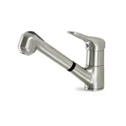 Brand New Hamat 3-0361-ST Single Lever Pull-out Spray Kitchen Faucet - Stainless Steel