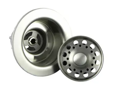 Limited Time Opella 90066.046 Basket Strainer & Flange Drain Assembly - Brushed Stainless Steel