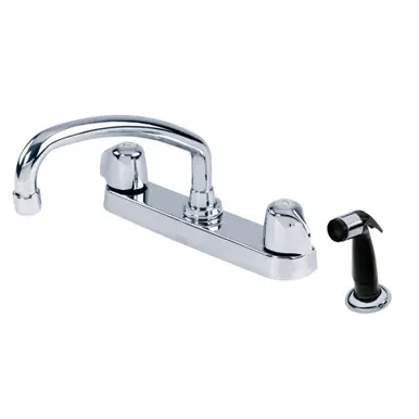 New Release Gerber G0042526 Classics Two Handle Kitchen Faucet Deck Plate Mounted with Side Spray & Tubular Spout 1.75gpm - Chrome
