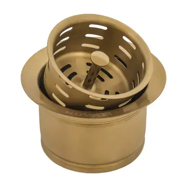 Ruvati Extended Garbage Disposal Flange with Deep Basket Strainer - Matte Gold Satin Brass - RVA1049GG Best Choice