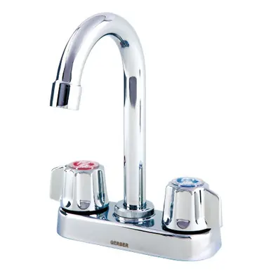 Gerber G0749251 Classics Two Handle Bar Faucet w/ Metal Fluted Handles 1.75gpm - Chrome Price Cut