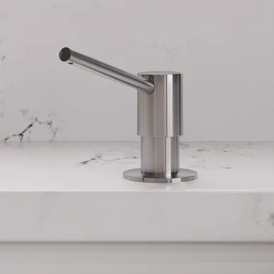 Alfi AB5006-BSS Modern Round Brushed Stainless Steel Soap Dispenser Certified