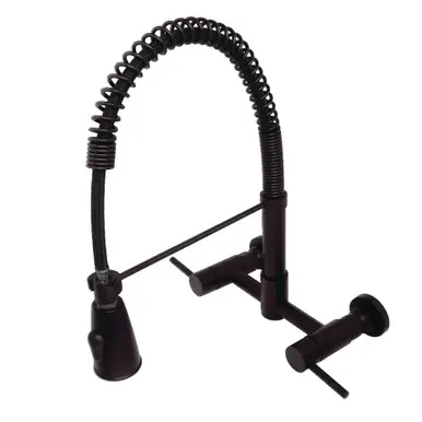 Kingston Brass Gourmetier GS8285DL Concord Two Handle Wall Mount Pull-Down Kitchen Faucet, Oil Rubbed Bronze Holiday Sale