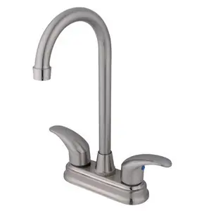Buy Online Kingston Brass Two Handle 4" Centerset Bar Faucet - Satin Nickel KB6498LL