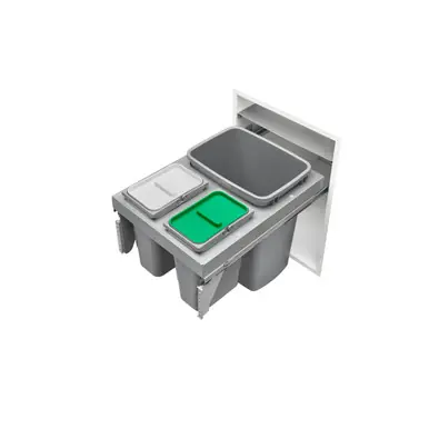 Affordable Rev-A-Shelf 53TM-18GSCDM3-FL Single 35/Double 8 Qrt Steel Top mount Waste Container - Metallic Silver
