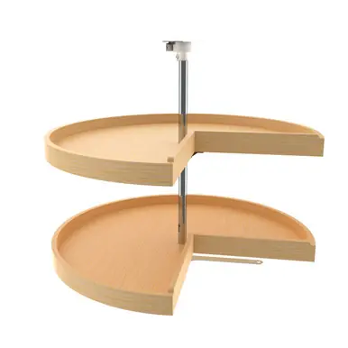 4WLS942-31P-52 31 in Wood Pie-Cut Lazy Susans 2-Shelf - Natural Top Rated