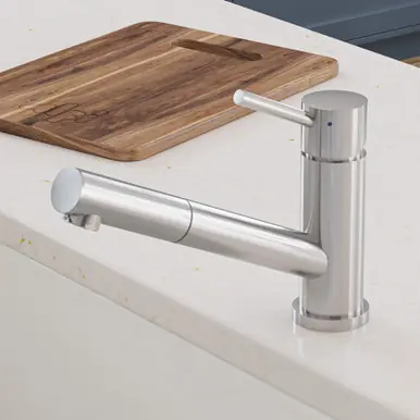 Alfi AB2025-BSS Solid Brushed Stainless Steel Pull Out Single Hole Kitchen Faucet Best Seller