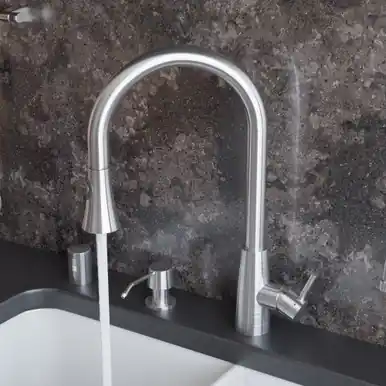 Alfi AB2034-BSS Solid Brushed Stainless Steel Pull Down Single Hole Kitchen Faucet Premium