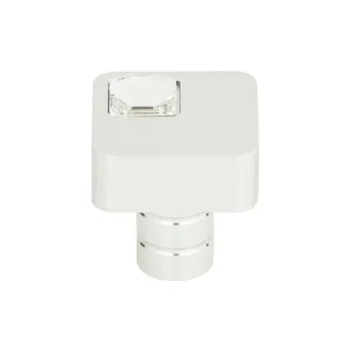 Low Price Atlas Crystal Off Center Square Door Knob 1 Inch - Matte Chrome, 3194-MC